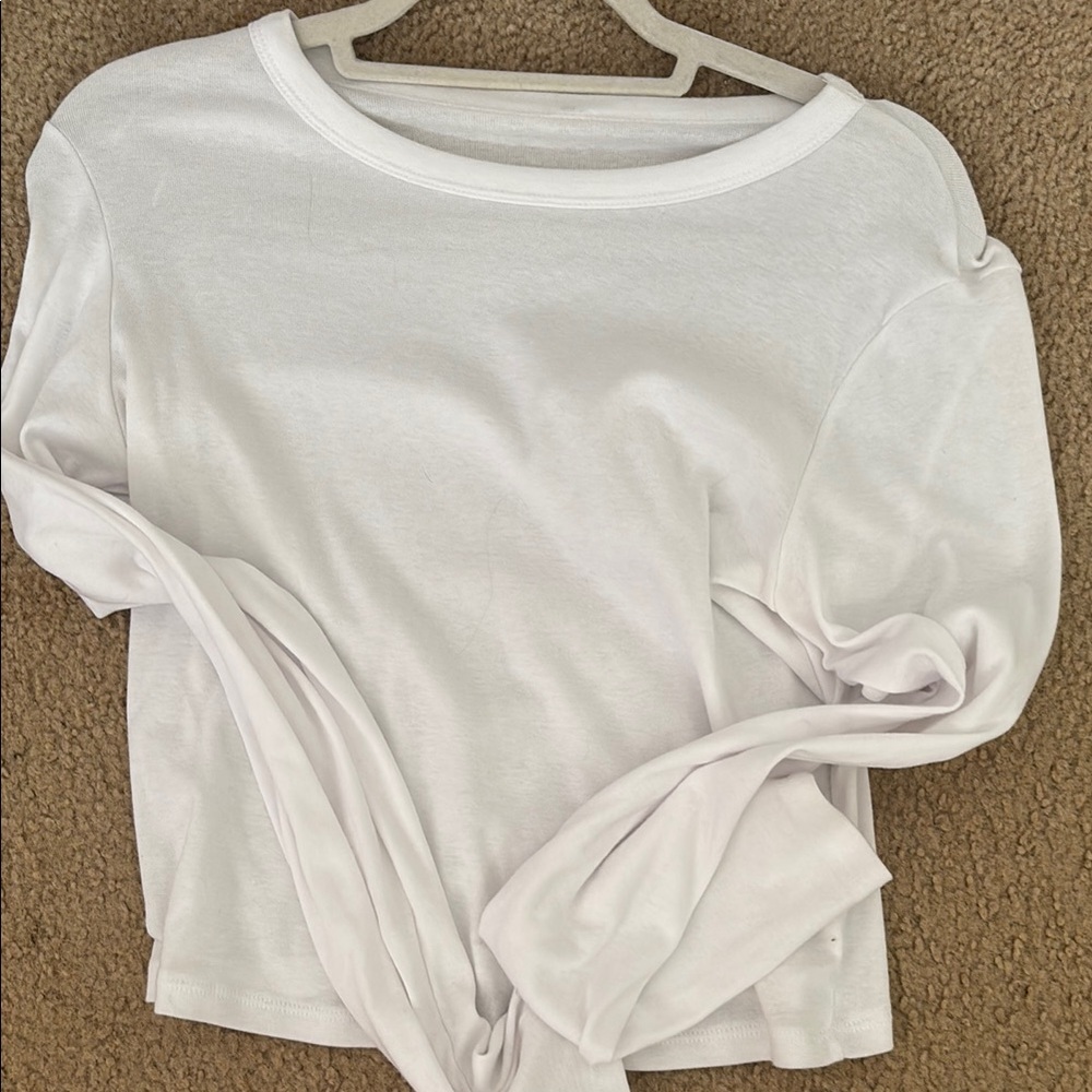White Women's Long Sleeve Tee - Classic Crewneck